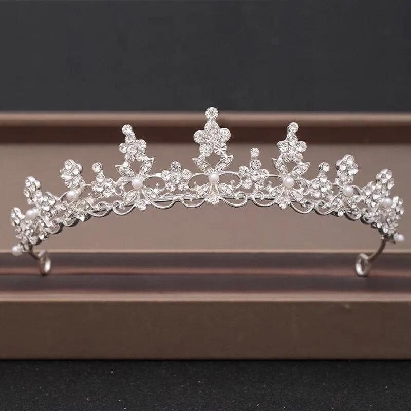 Baroque Rhinestone Crystal Crown and Tiara Hair Jewelry Collection