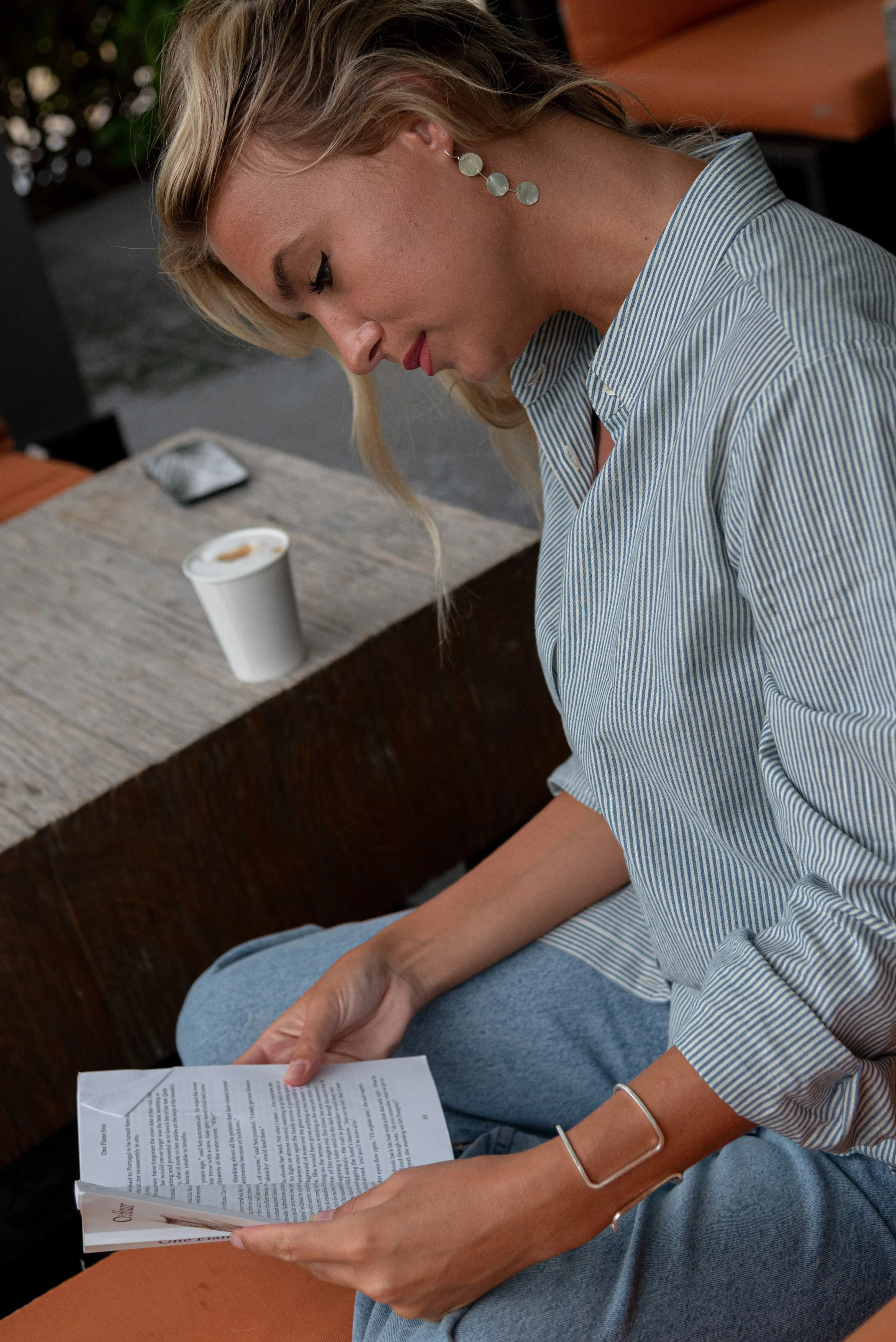 Blue & Lurex Stripe “Girlfriend” Shirt