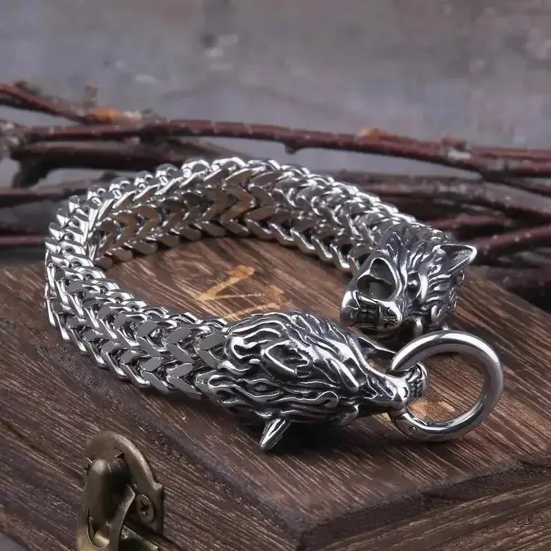 Bracelets Bikers tête de loup