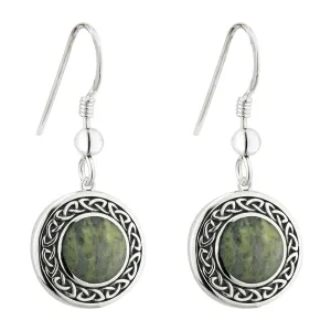 Connemara Marble Celtic Drop Earrings