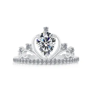 CZ Royal Princess Tiara Ring in Sterling Silver