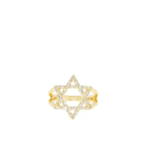 CZ star of david ring