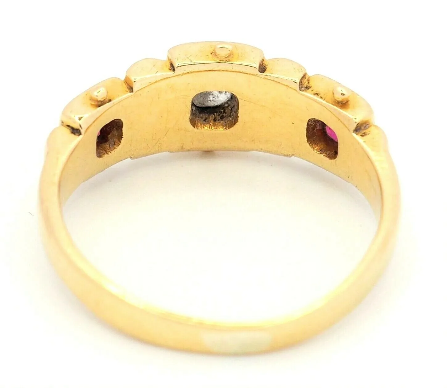 Diamond & Ruby 18ct Yellow Gold Fine Dress Ring