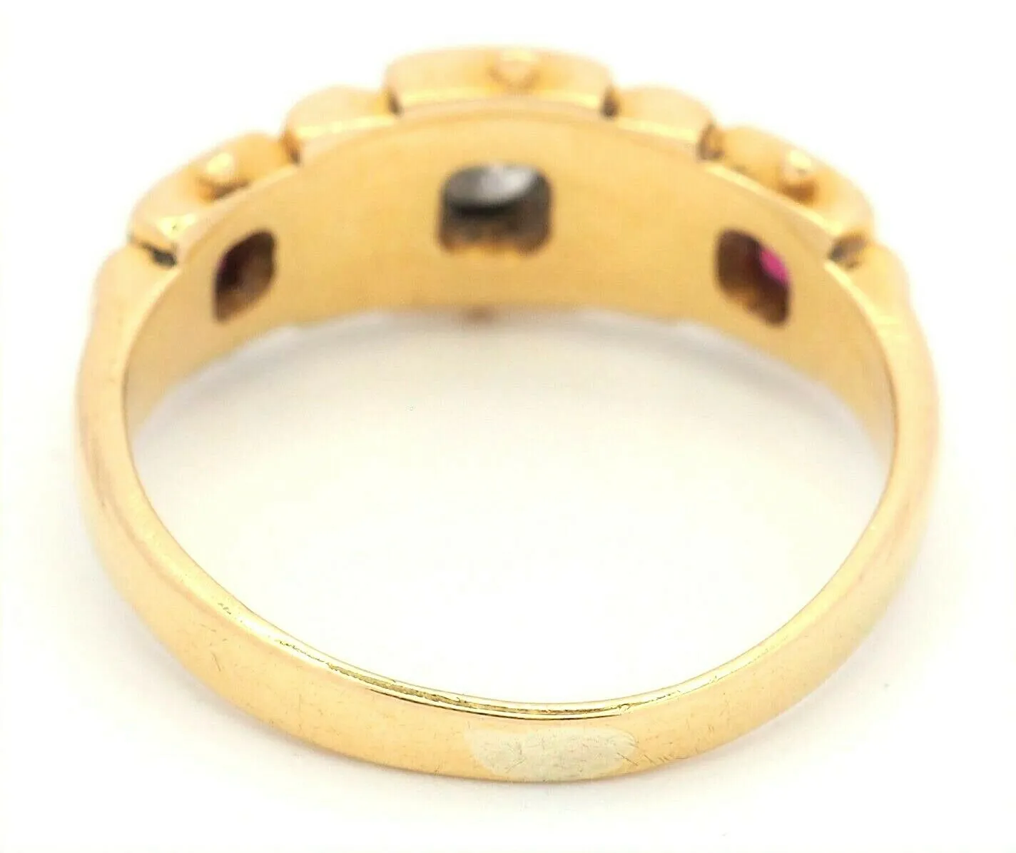 Diamond & Ruby 18ct Yellow Gold Fine Dress Ring