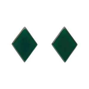 Diamond Bubble Resin Stud Earrings - Emerald