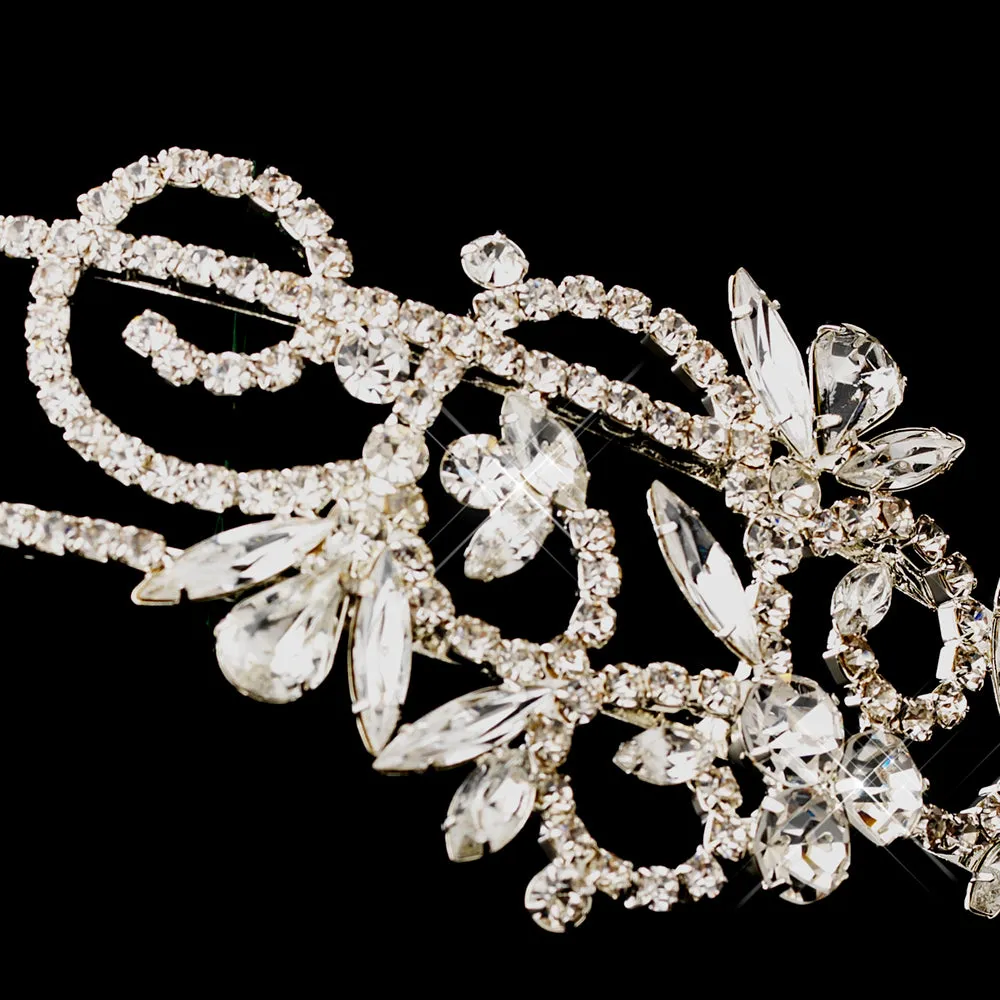 Double Row Crystal Side Accented Bridal Headband