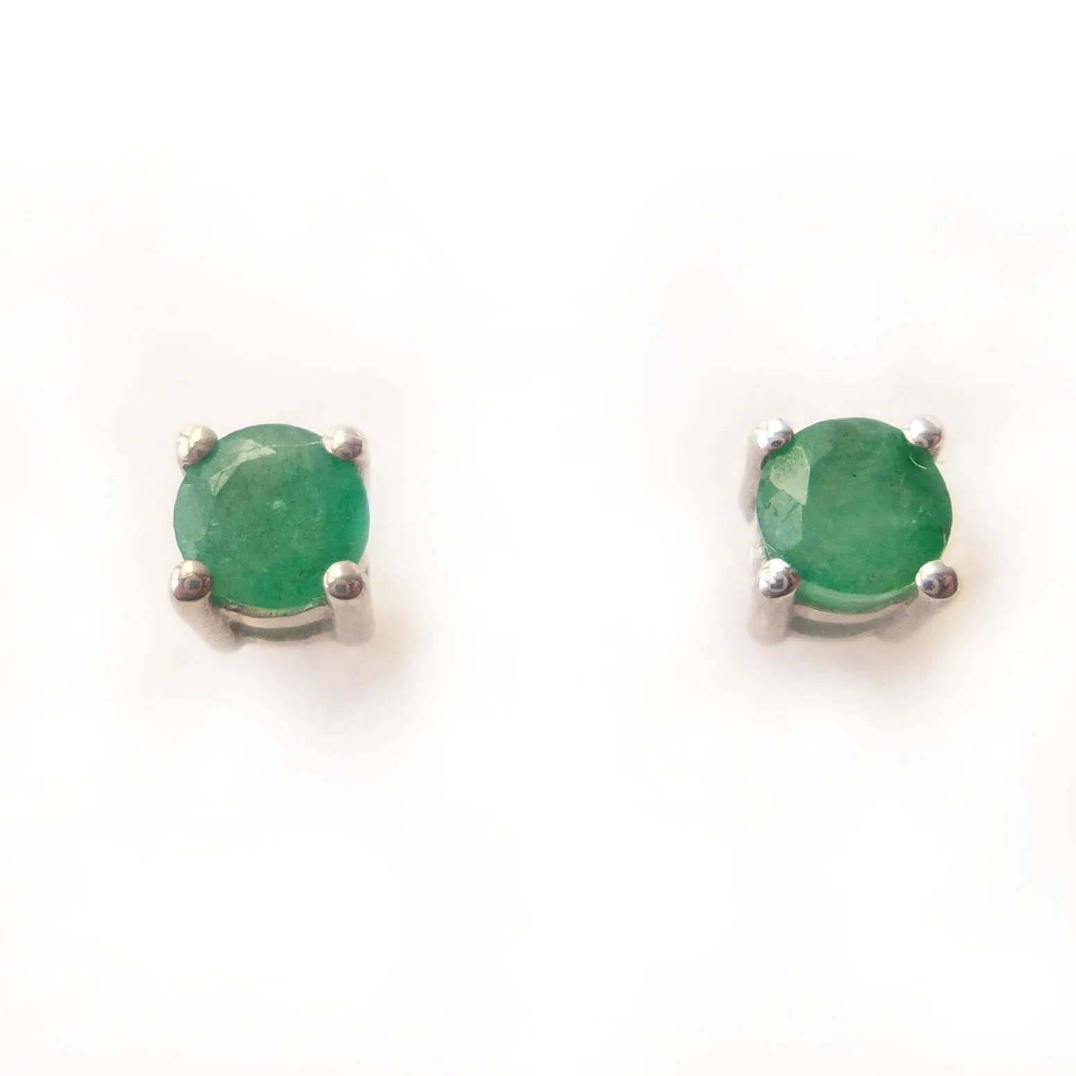 Emerald 925 Sterling Silver May Birthstone Earrings