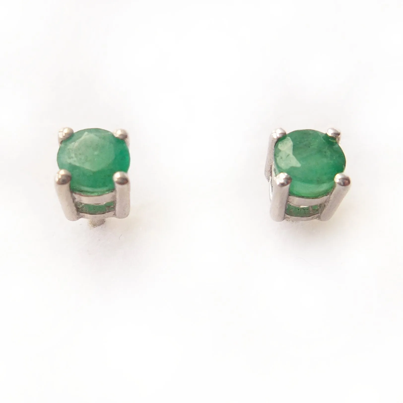 Emerald 925 Sterling Silver May Birthstone Earrings