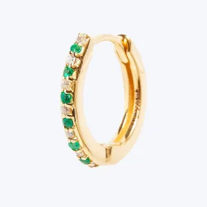 Emerald and Diamond Hinge Hoop