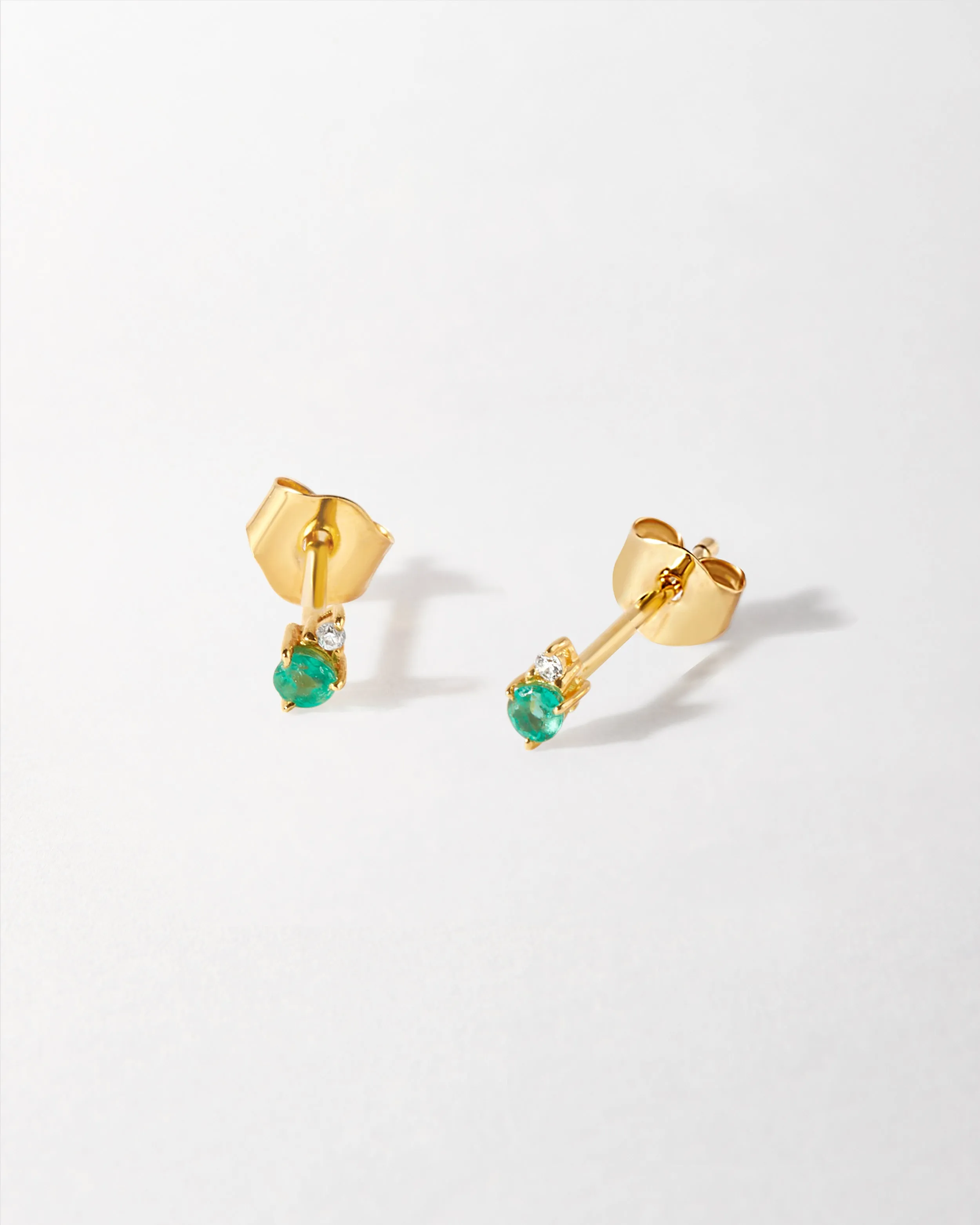 Emerald Diamond Stud Earrings