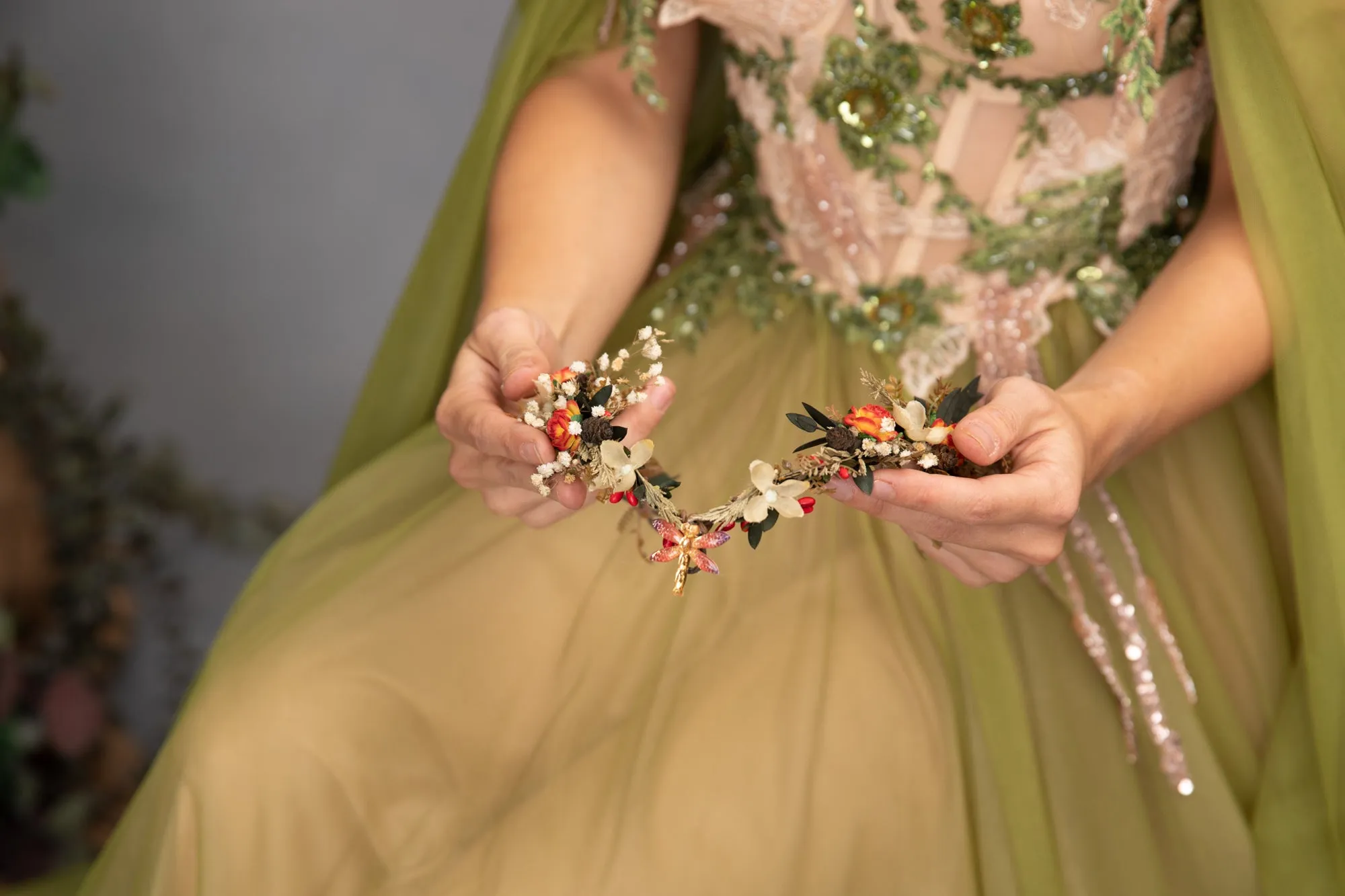 Fall elven flower crown