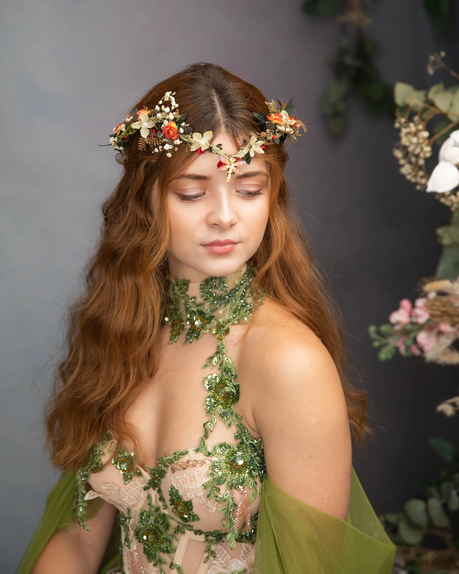 Fall elven flower crown