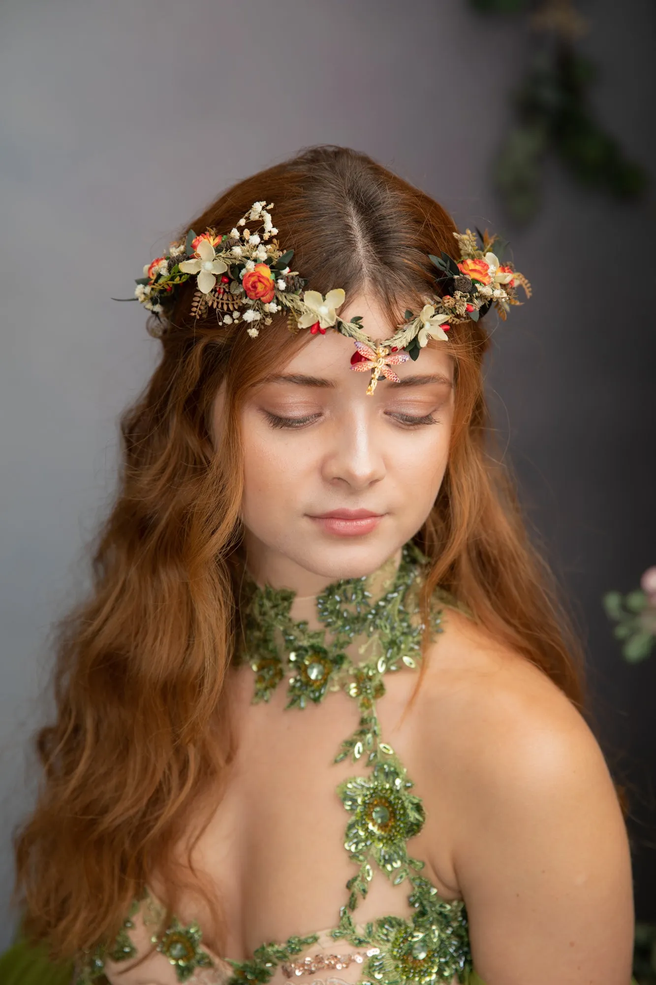 Fall elven flower crown