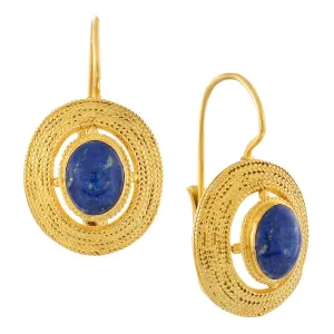 Filigree Basket Lapis Earrings