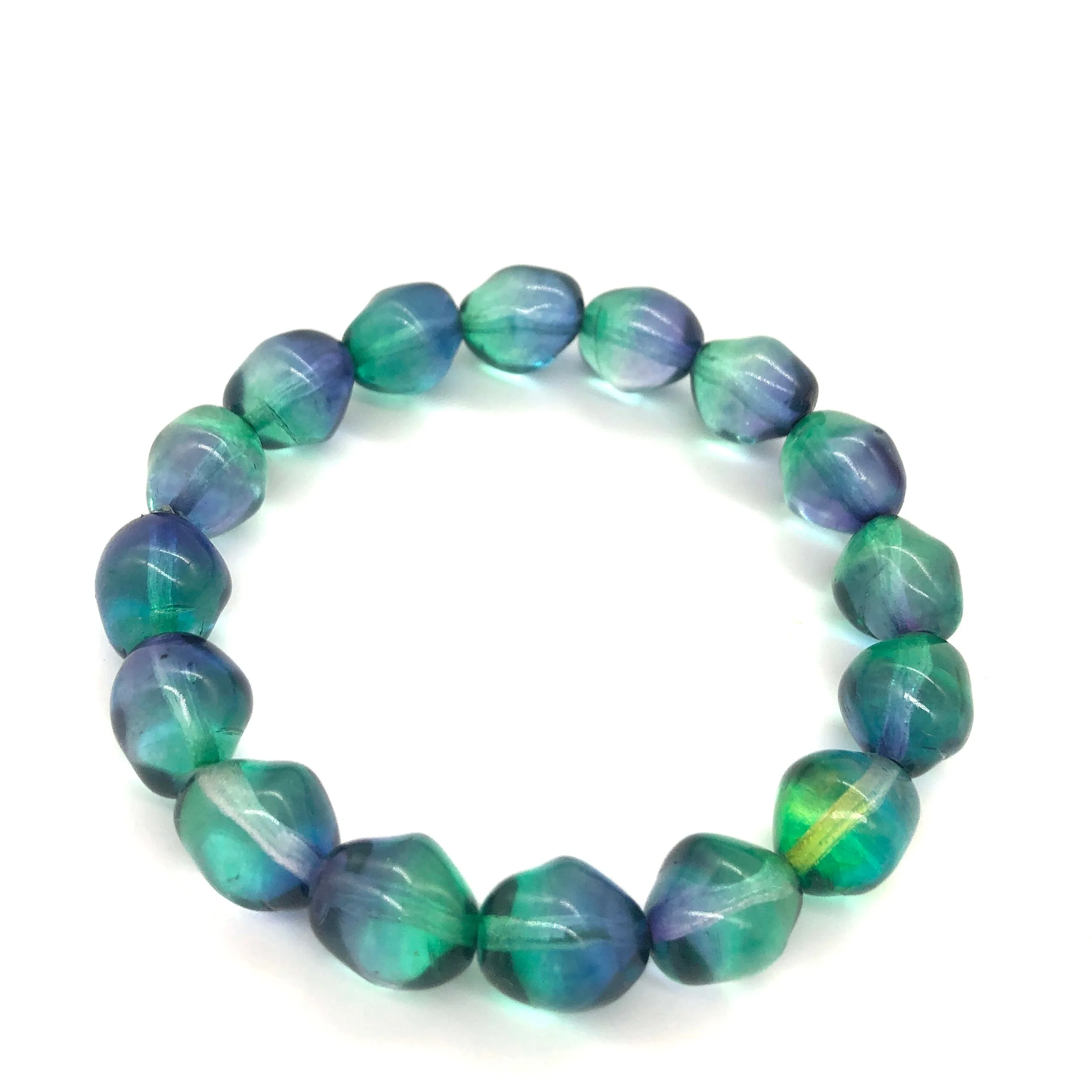 Fire & Water - Leetie Archival Vintage Glass Stretch Bracelet