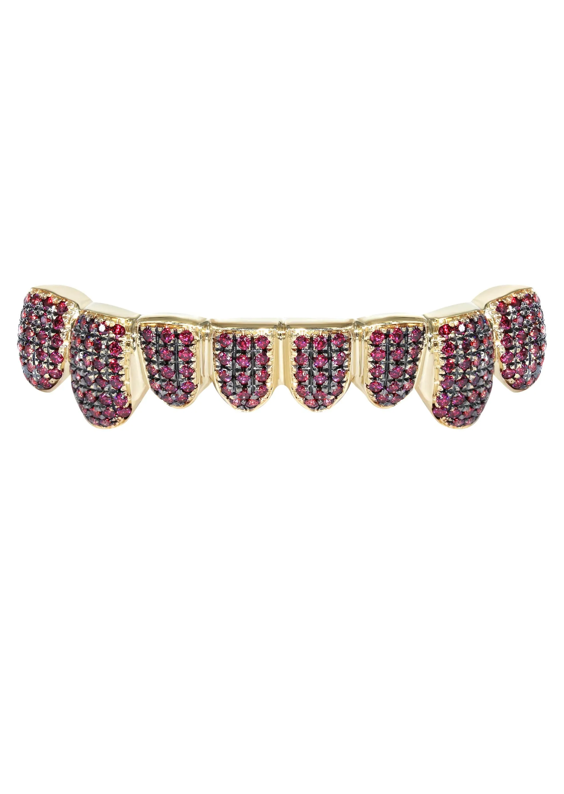 Gold 8 Teeth Ruby Grills