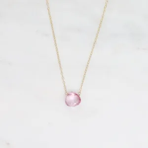 Gold Filled Chain with Mystic Pink Topaz Brio Necklace