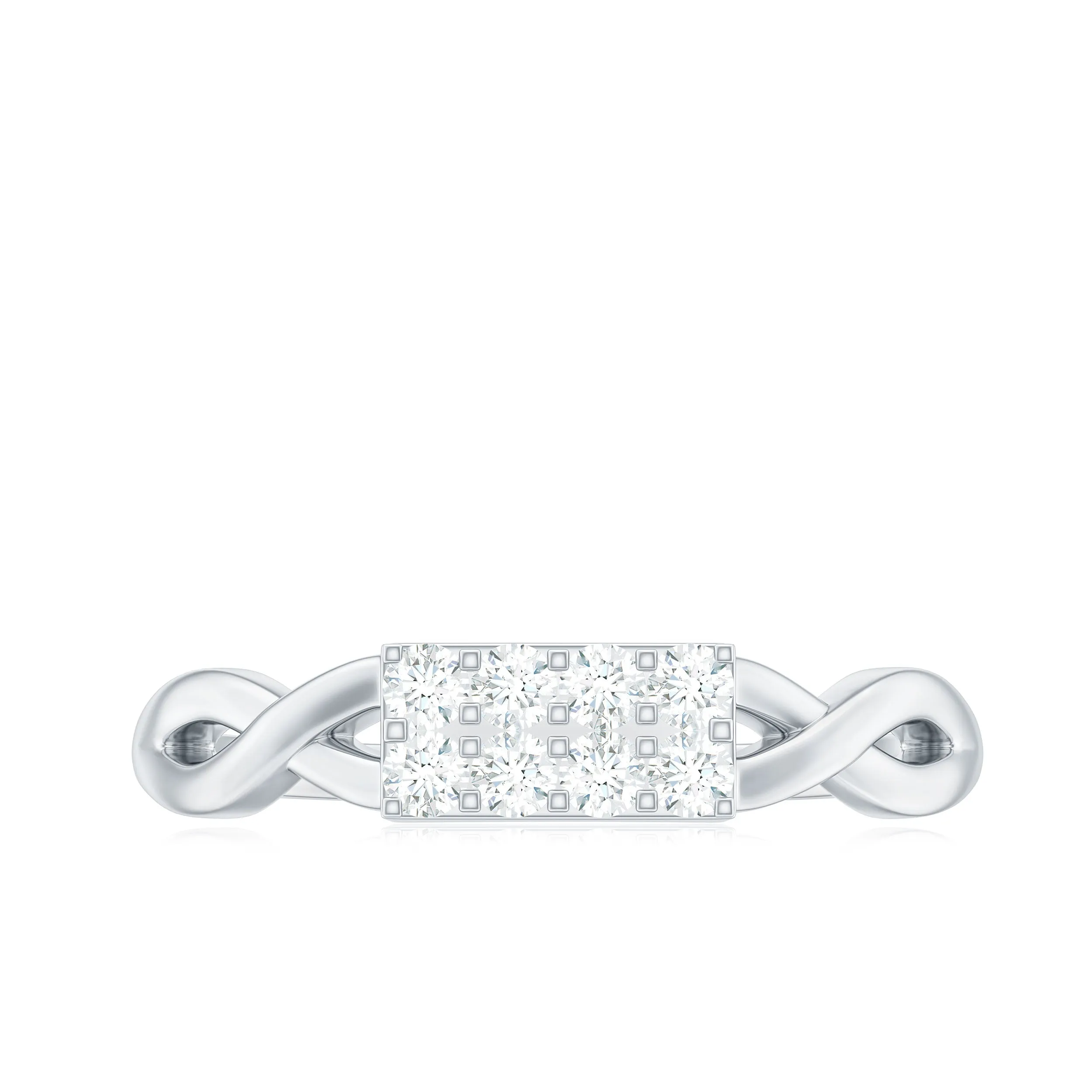 Illusion Set Round Diamond Infinity Style Promise Ring