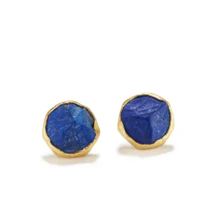 Irregular Lapis Stud Earrings