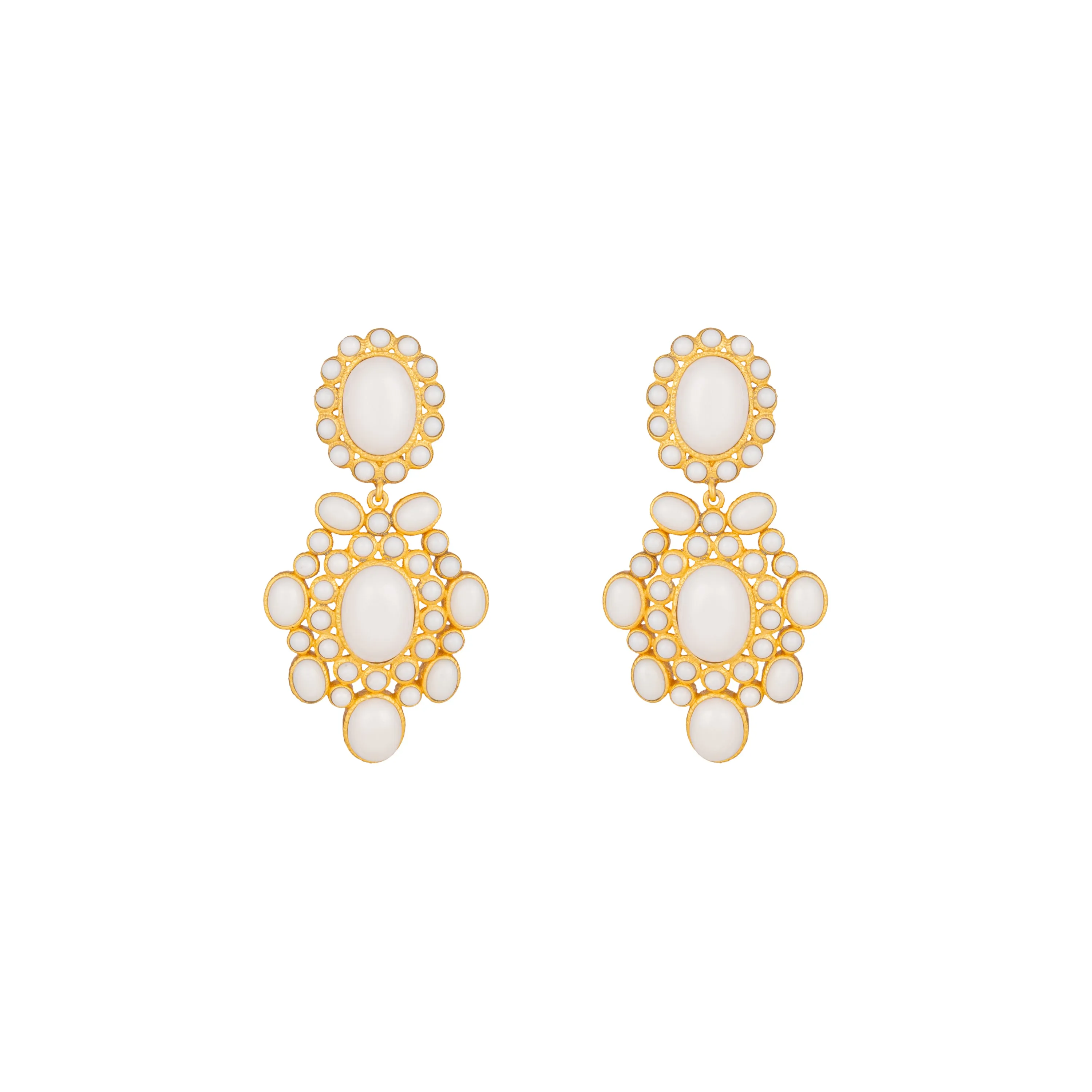 Isola Earrings White Stone