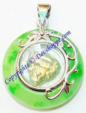 Jade Pendant with Golden Revolving Buddha Inside