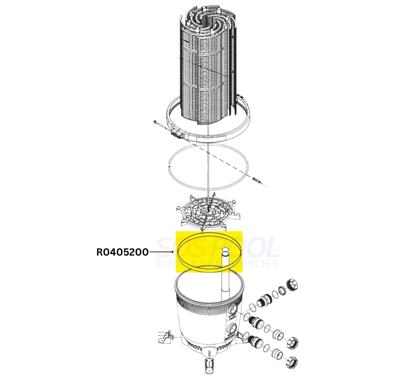 Jandy Tank Retaining Ring For DEV and DEL Filters | R0405200