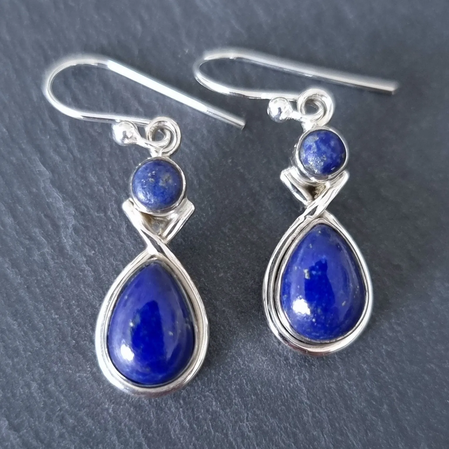 Lapis Lazuli Multistone Teardrop Earrings, E1LL