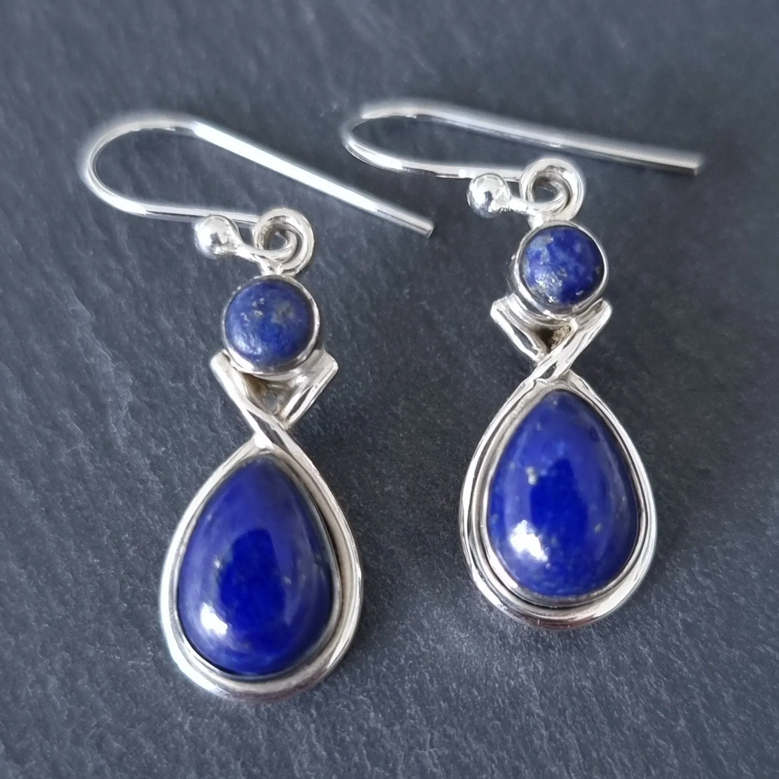 Lapis Lazuli Multistone Teardrop Earrings, E1LL