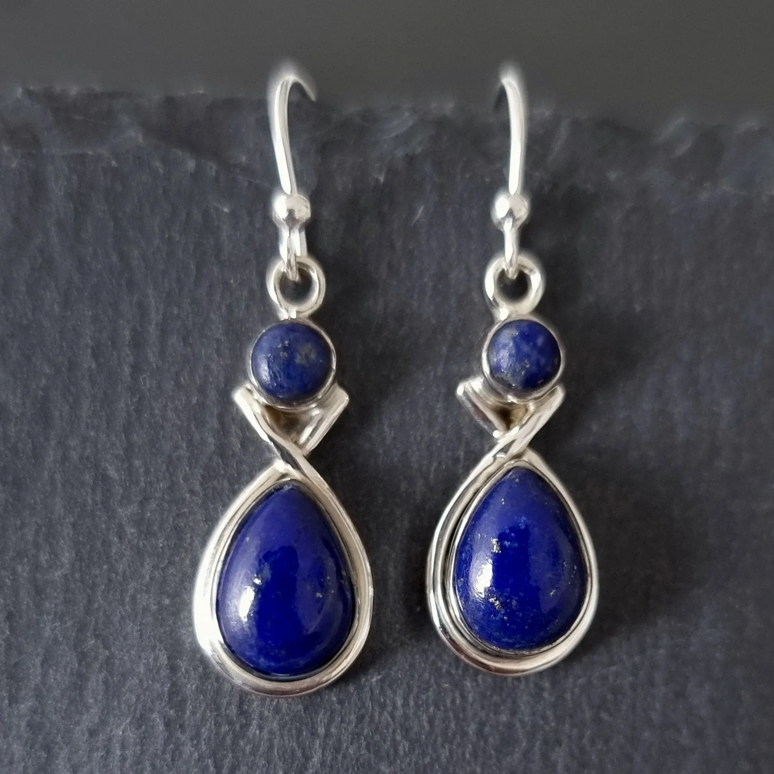 Lapis Lazuli Multistone Teardrop Earrings, E1LL