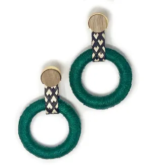 Maguey Hoop Earrings: Emerald