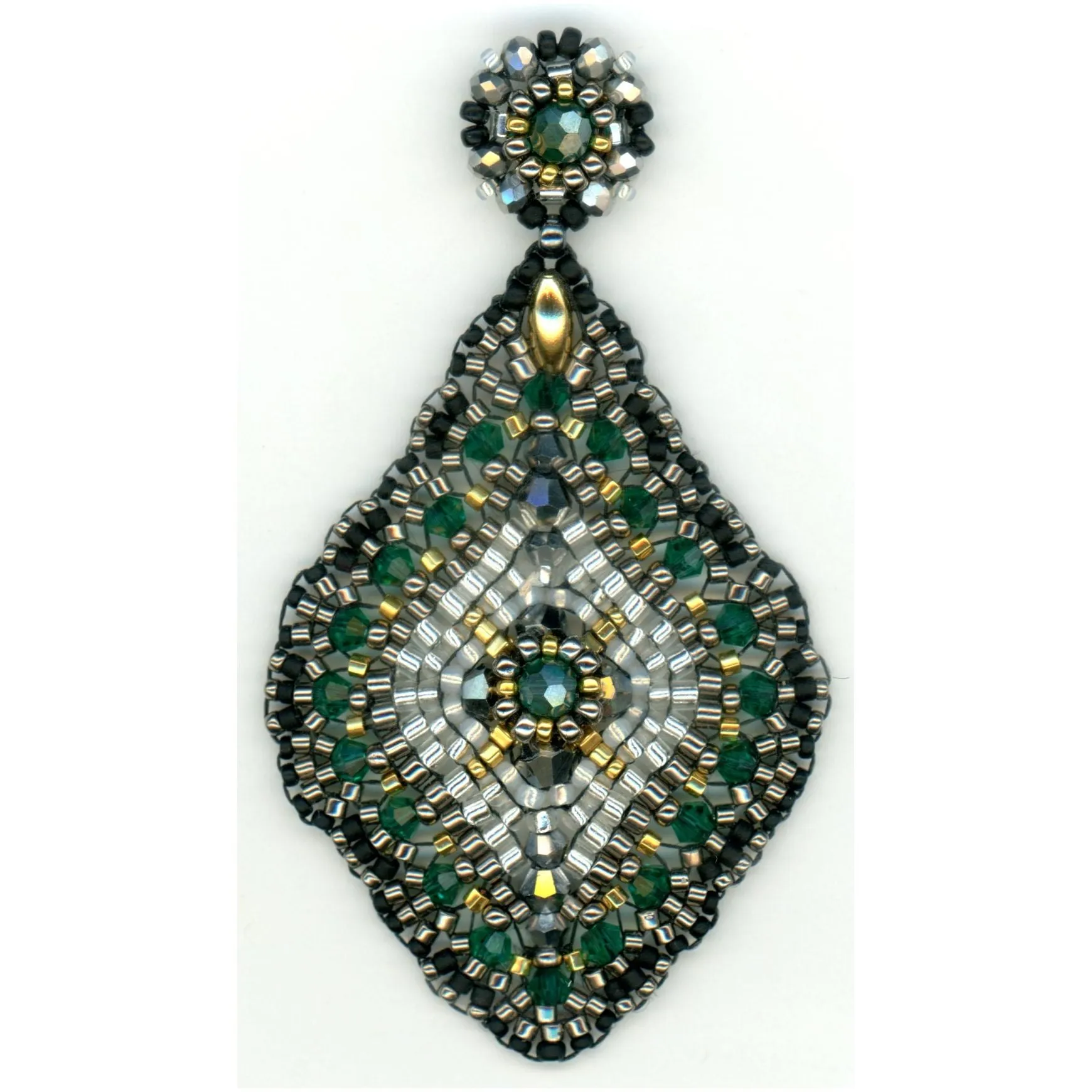 MIGUEL ASES EMERALD MIX STATEMENT EARRING