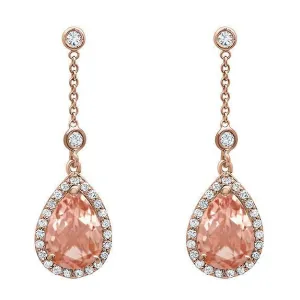 Morganite Pear Drop Earrings