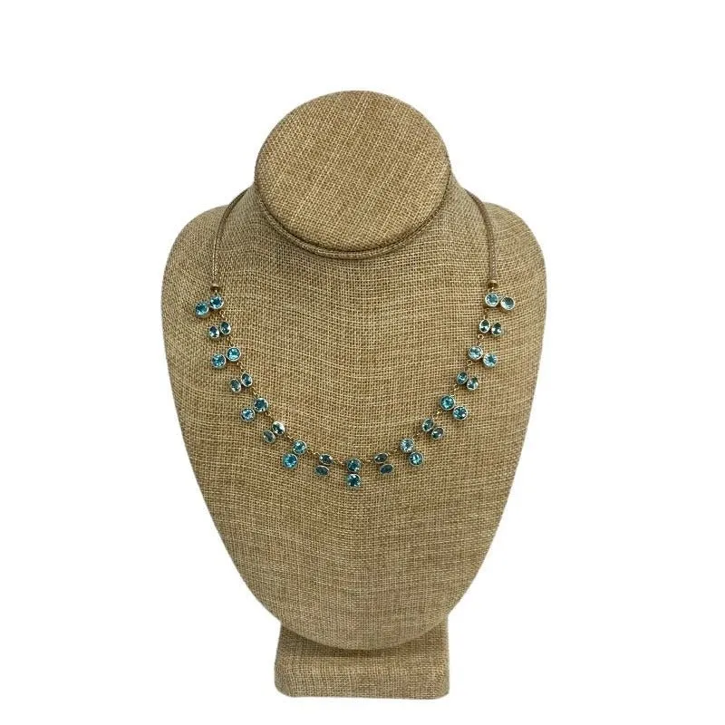 Multi Blue Topaz Gemstone Sterling Silver Necklace