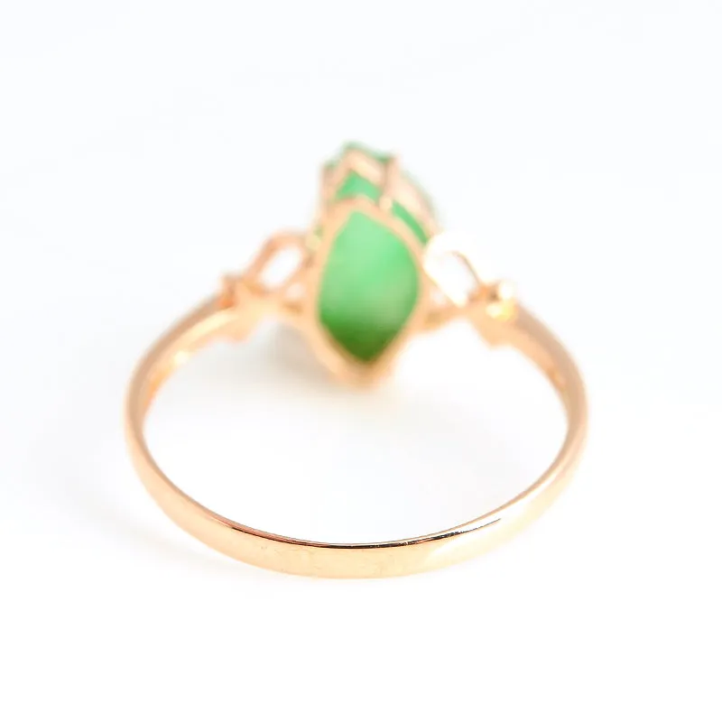 Natural Jade Ring Jadeite Gold Ring RG64