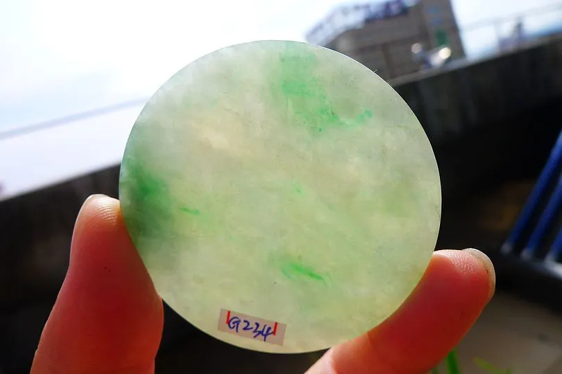 Natural Jade Rough Jadeite Raw (26g,5.2X5.2X0.45cm)