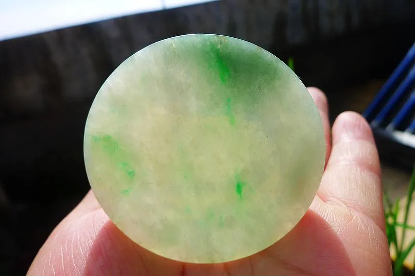 Natural Jade Rough Jadeite Raw (26g,5.2X5.2X0.45cm)