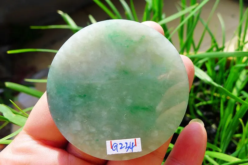 Natural Jade Rough Jadeite Raw (26g,5.2X5.2X0.45cm)