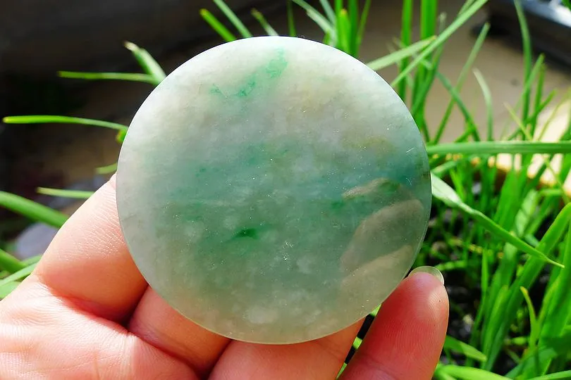 Natural Jade Rough Jadeite Raw (26g,5.2X5.2X0.45cm)