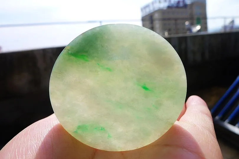 Natural Jade Rough Jadeite Raw (26g,5.2X5.2X0.45cm)