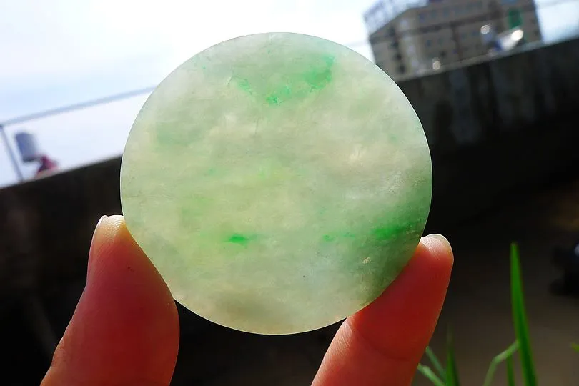 Natural Jade Rough Jadeite Raw (26g,5.2X5.2X0.45cm)