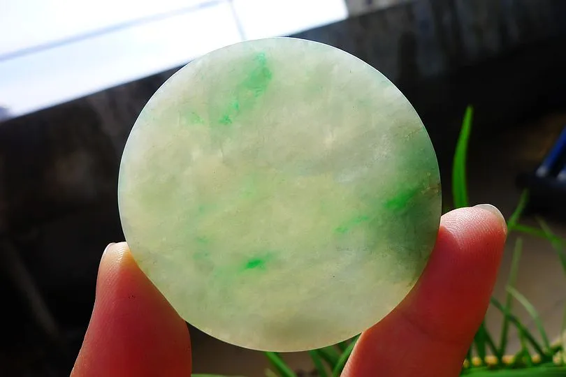 Natural Jade Rough Jadeite Raw (26g,5.2X5.2X0.45cm)