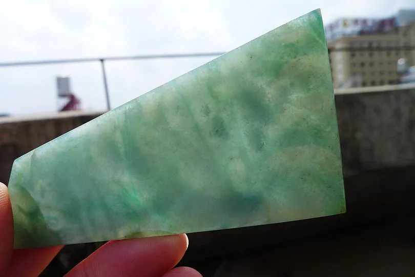 Natural Jade Rough Jadeite Raw (52g,8.9X4.6X0.55cm)