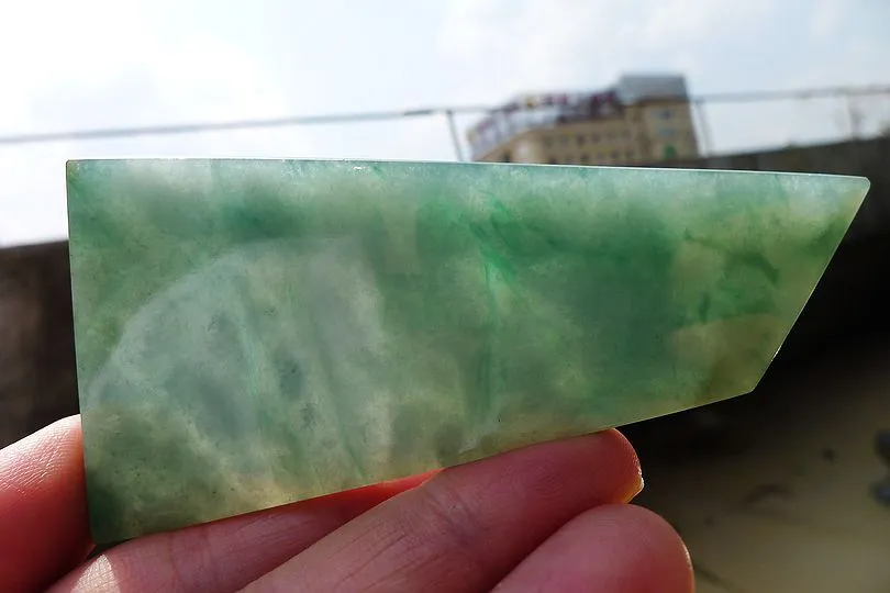 Natural Jade Rough Jadeite Raw (52g,8.9X4.6X0.55cm)