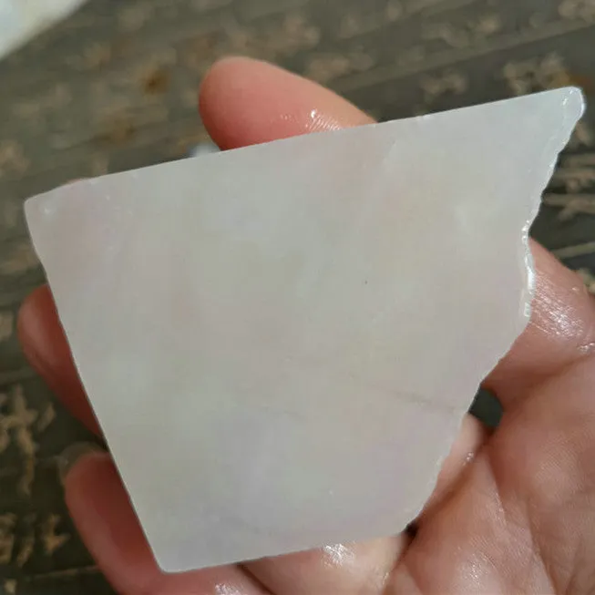 Natural Kunlun Jade Rough Nephrite Raw (48g, 7X5X0.6cm)