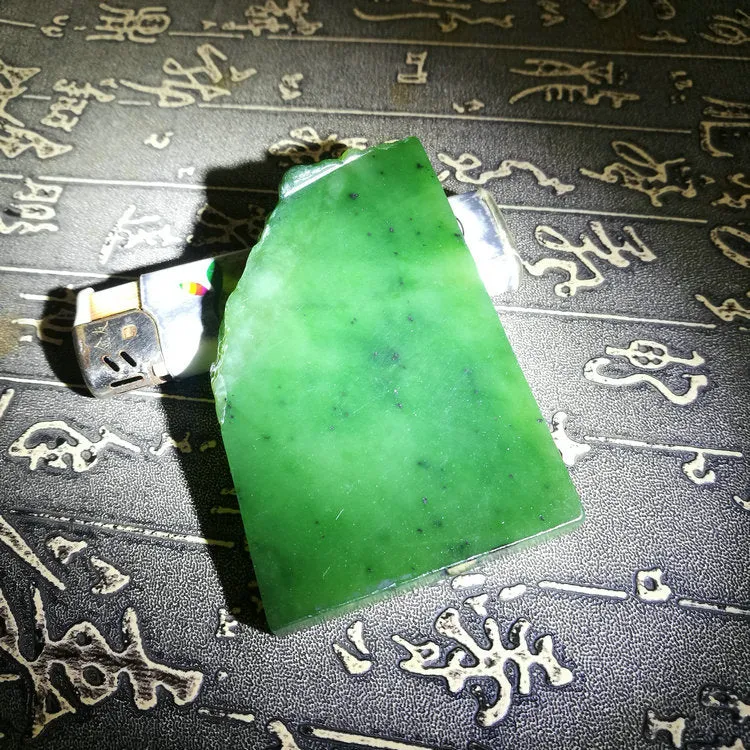 Natural Kunlun Jade Rough Nephrite Raw (82g, 7.8X5X0.7cm)