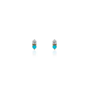 Paloma, Turquoise Diamond Studs