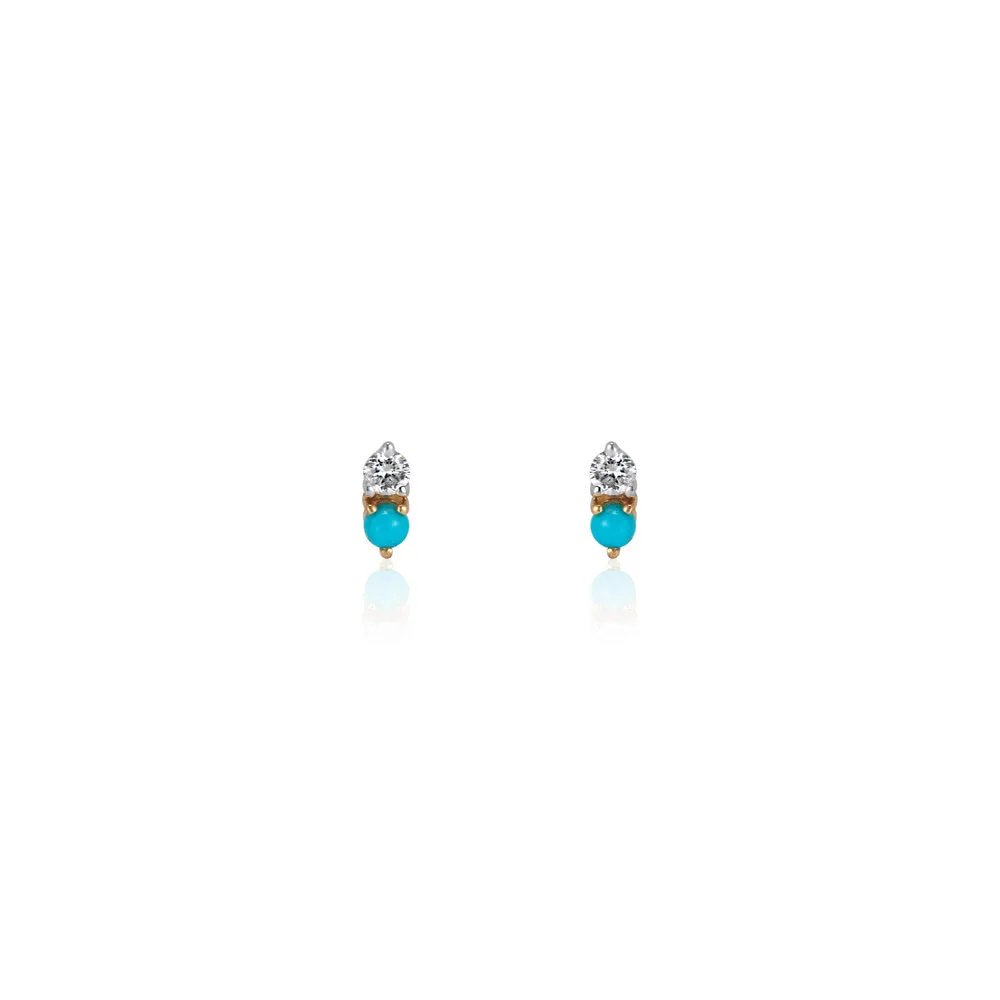 Paloma, Turquoise Diamond Studs