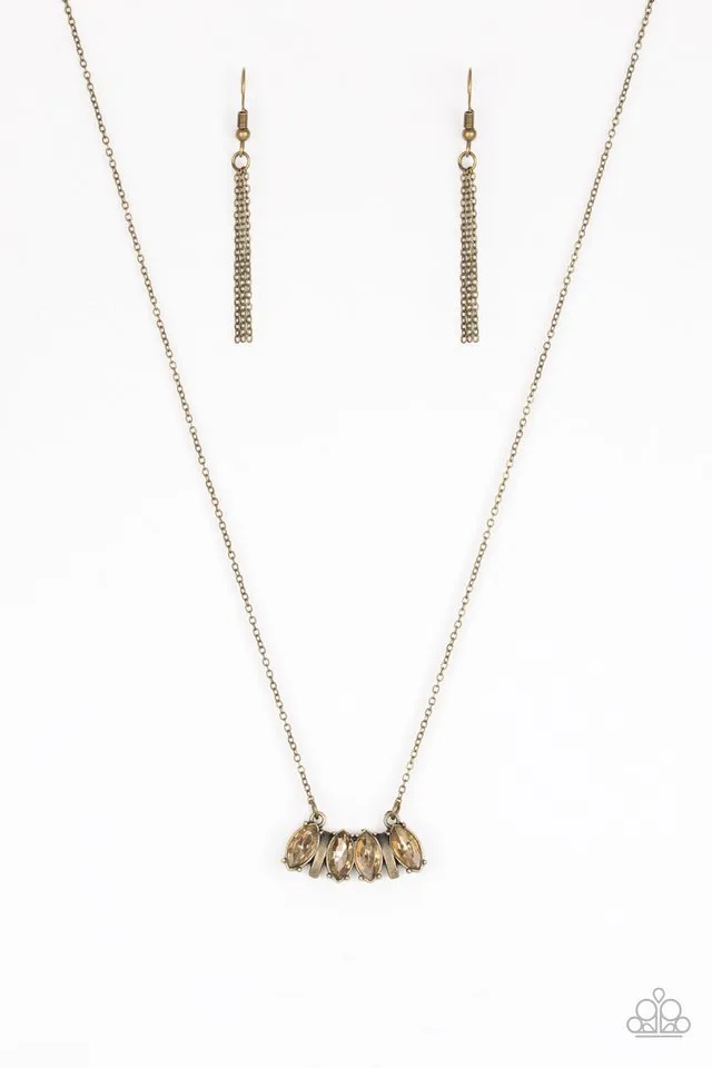 Paparazzi Necklace ~ Deco Decadence - Brass