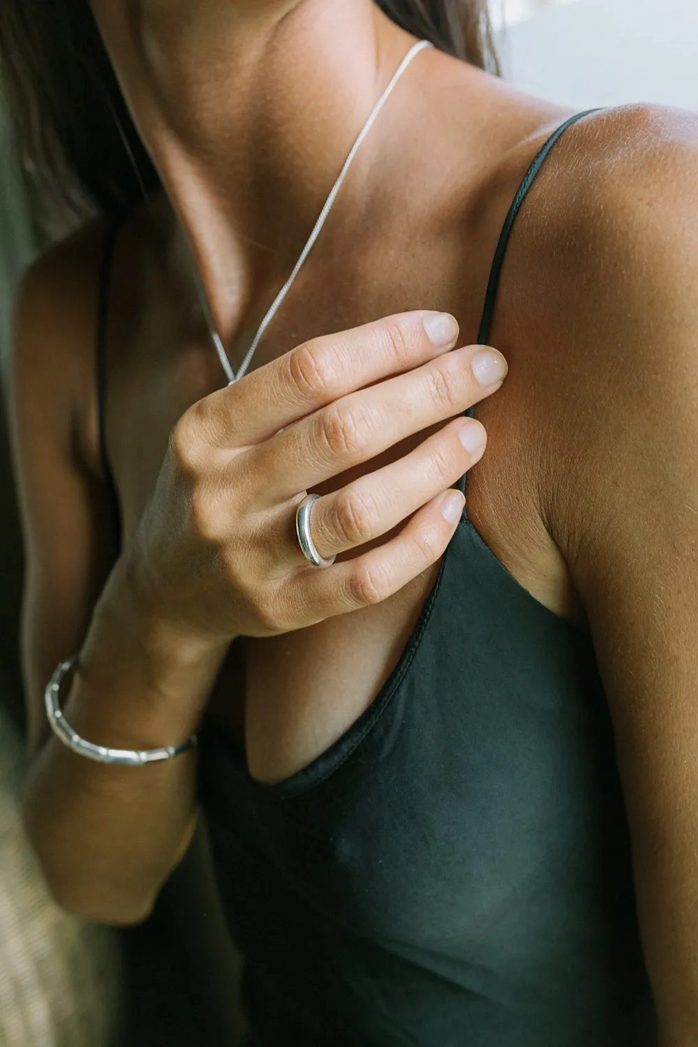 Pebble ring silver