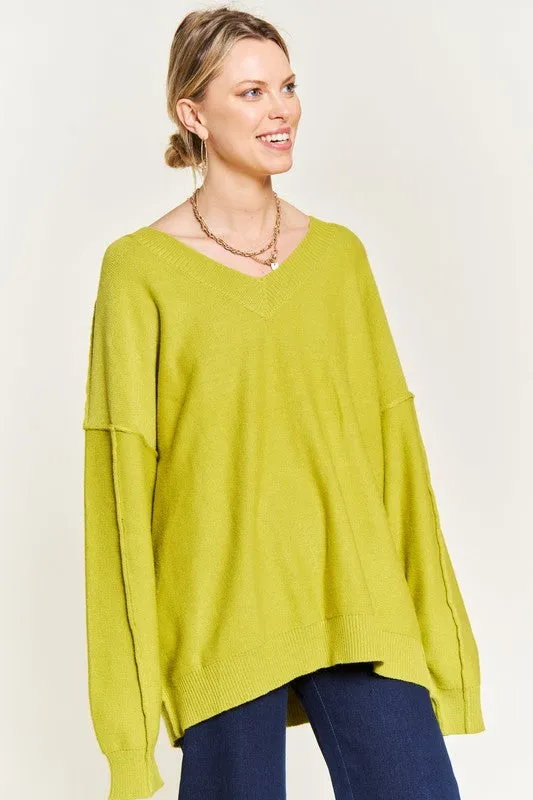 Plus V-Neck Oversized Sweater